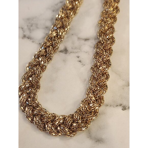 Gold Tone Braided Elastic Headband - Picture 4 of 4